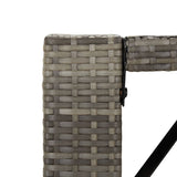 NNEVL Bar Table with Glass Top Grey 105x80x110 cm Poly Rattan