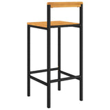 NNEVL Bar Stools 2 pcs Black Poly Rattan and Solid Wood Acacia