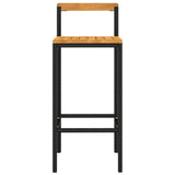 NNEVL Bar Stools 4 pcs Black Poly Rattan and Solid Wood Acacia