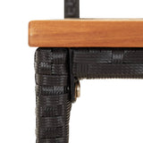NNEVL Bar Stools 4 pcs Black Poly Rattan and Solid Wood Acacia
