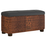 NNEVL Storage Benches 2 pcs with Brown Cushion 69 cm Cattail