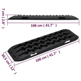 NNEVL Traction Boards 2 pcs Black 106x30.5x7 cm Nylon