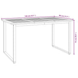 NNEVL Garden Table with U-shaped Legs 140x80x75 cm Solid Wood Acacia