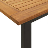 NNEVL Garden Table with U-shaped Legs 160x80x75 cm Solid Wood Acacia