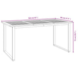 NNEVL Garden Table with U-shaped Legs 160x80x75 cm Solid Wood Acacia