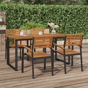 NNEVL Garden Table with U-shaped Legs 160x80x75 cm Solid Wood Acacia