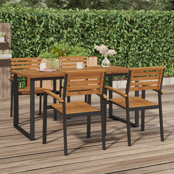 NNEVL Garden Table with U-shaped Legs 160x80x75 cm Solid Wood Acacia