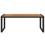 NNEVL Garden Table with U-shaped Legs 200x90x75 cm Solid Wood Acacia