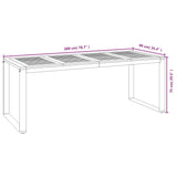 NNEVL Garden Table with U-shaped Legs 200x90x75 cm Solid Wood Acacia