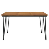 NNEVL Garden Table with Hairpin Legs 140x80x75 cm Solid Wood Acacia