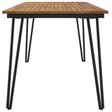 NNEVL Garden Table with Hairpin Legs 140x80x75 cm Solid Wood Acacia