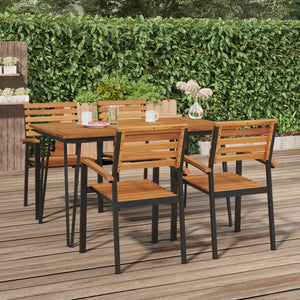 NNEVL Garden Table with Hairpin Legs 140x80x75 cm Solid Wood Acacia