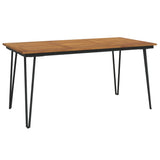 NNEVL Garden Table with Hairpin Legs 160x80x75 cm Solid Wood Acacia
