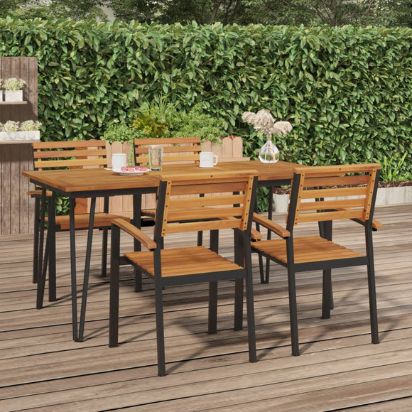 NNEVL Garden Table with Hairpin Legs 160x80x75 cm Solid Wood Acacia