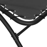 NNEVL Sun Lounger with Canopy Dark Grey 167x80x195 cm Fabric&Steel