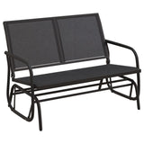 NNEVL Garden Glider Bench Black 120.5x76x86.5 cm Textilene&Steel