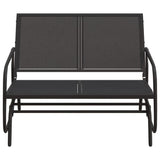 NNEVL Garden Glider Bench Black 120.5x76x86.5 cm Textilene&Steel