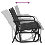 NNEVL Garden Glider Bench Black 120.5x76x86.5 cm Textilene&Steel