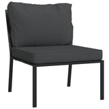 NNEVL Garden Chairs with Grey Cushions 2 pcs 60x74x79 cm Steel