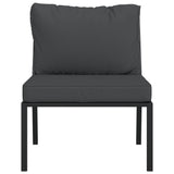 NNEVL Garden Chairs with Grey Cushions 2 pcs 60x74x79 cm Steel