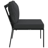 NNEVL Garden Chairs with Grey Cushions 2 pcs 60x74x79 cm Steel