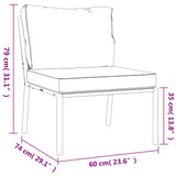 NNEVL Garden Chairs with Grey Cushions 2 pcs 60x74x79 cm Steel