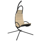 NNEVL Garden Swing Chair with Cushion Cream Oxford Fabric and Steel