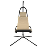 NNEVL Garden Swing Chair with Cushion Cream Oxford Fabric and Steel