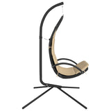 NNEVL Garden Swing Chair with Cushion Cream Oxford Fabric and Steel