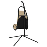 NNEVL Garden Swing Chair with Cushion Cream Oxford Fabric and Steel