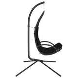 NNEVL Garden Swing Chair with Cushion Black Oxford Fabric and Steel