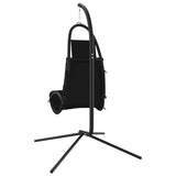 NNEVL Garden Swing Chair with Cushion Black Oxford Fabric and Steel
