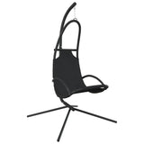 NNEVL Garden Swing Chair with Cushion Black Oxford Fabric and Steel