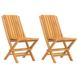 NNEVL Folding Garden Chairs 2 pcs 47x47x89 cm Solid Wood Teak