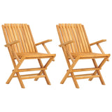 NNEVL Folding Garden Chairs 2 pcs 61x67x90 cm Solid Wood Teak