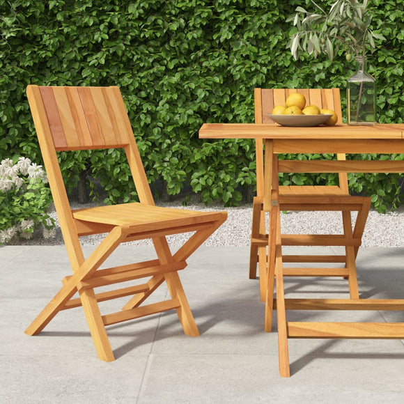 NNEVL Folding Garden Chairs 2 pcs 47x61x90 cm Solid Wood Teak