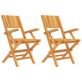 NNEVL Folding Garden Chairs 2 pcs 55x61x90 cm Solid Wood Teak