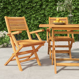 NNEVL Folding Garden Chairs 2 pcs 55x62x90 cm Solid Wood Teak