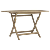 NNEVL Folding Garden Table Grey 120x70x75 cm Solid Wood Teak