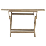 NNEVL Folding Garden Table Grey 120x70x75 cm Solid Wood Teak