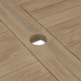 NNEVL 7 Piece Garden Dining Set Grey Solid Wood Teak