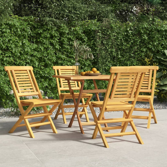 NNEVL Folding Garden Chairs 4 pcs 47x63x90 cm Solid Wood Teak