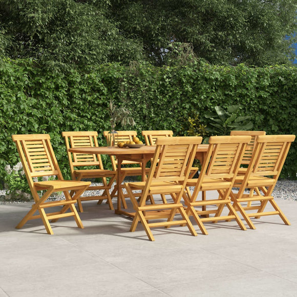 NNEVL Folding Garden Chairs 8 pcs 47x63x90 cm Solid Wood Teak
