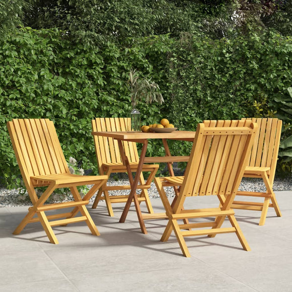 NNEVL Folding Garden Chairs 4 pcs 47x47x89 cm Solid Wood Teak