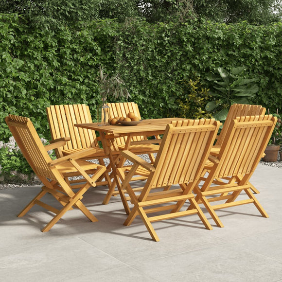 NNEVL Folding Garden Chairs 6 pcs 61x67x90 cm Solid Wood Teak