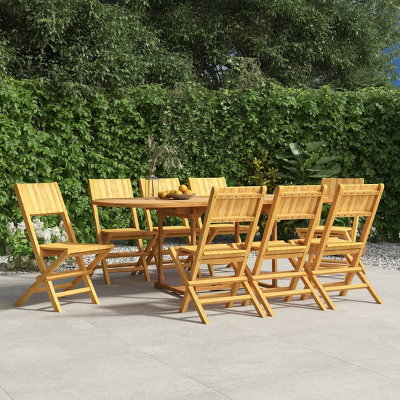 NNEVL Folding Garden Chairs 8 pcs 47x61x90 cm Solid Wood Teak