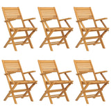 NNEVL Folding Garden Chairs 6 pcs 55x62x90 cm Solid Wood Teak