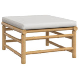 NNEVL 11 Piece Garden Lounge Set with Light Grey Cushions Bamboo