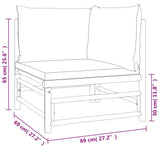 NNEVL 11 Piece Garden Lounge Set with Taupe Cushions  Bamboo