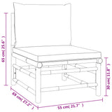 NNEVL 11 Piece Garden Lounge Set with Taupe Cushions  Bamboo